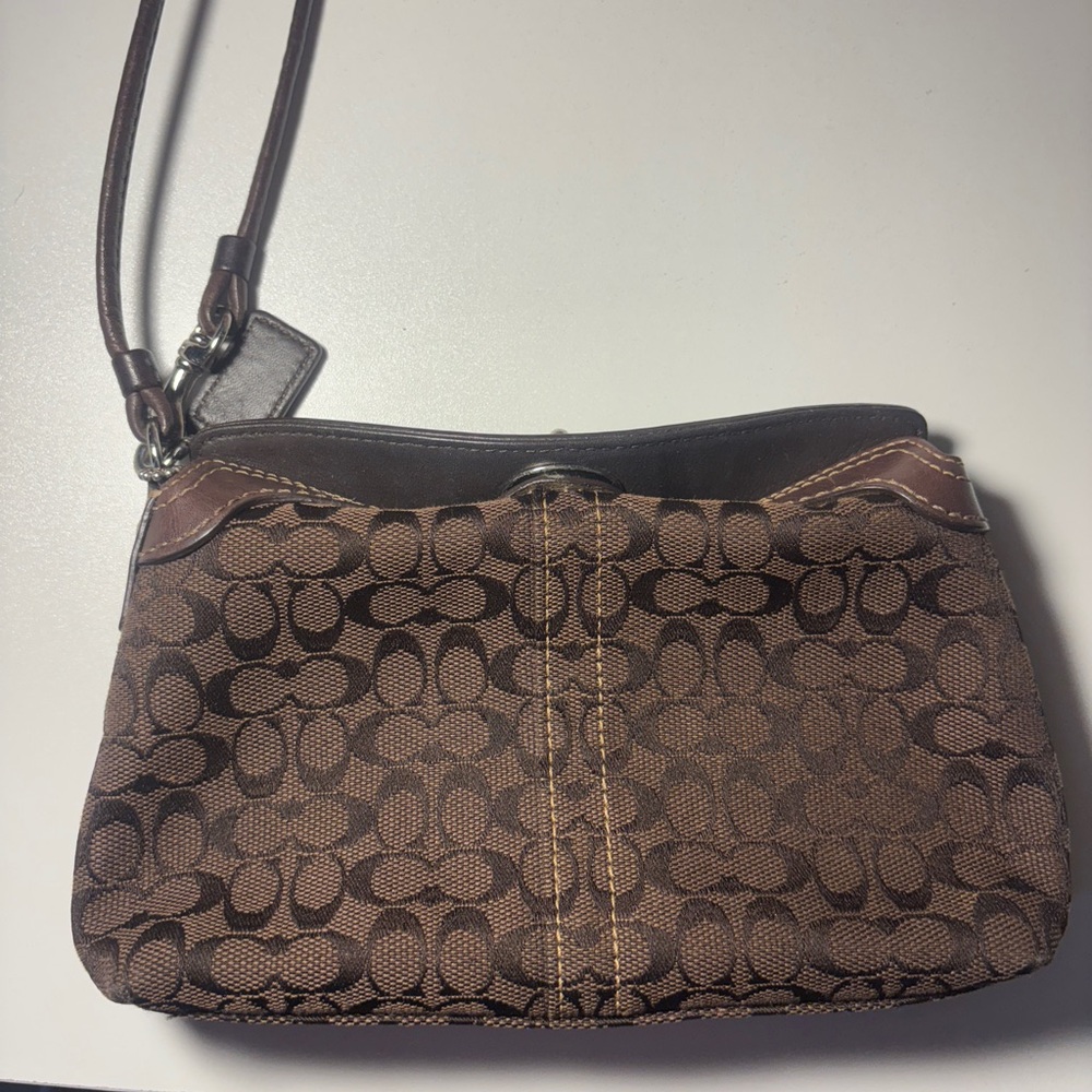 Vintage Coach Brown large wristlet
